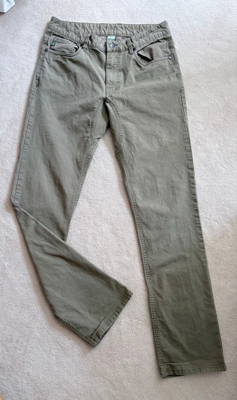Stio Men's Rivet Canvas Pant Style 2335 Olive Outdoor Casual Five Pocket SZ 32L